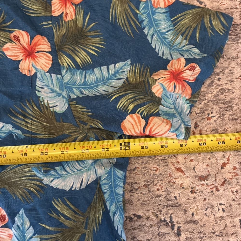 Tommy Bahama Island Zone 100% Silk Hawaiian Shirt Mens XL Blue Floral Tropical - Picture 5 of 7